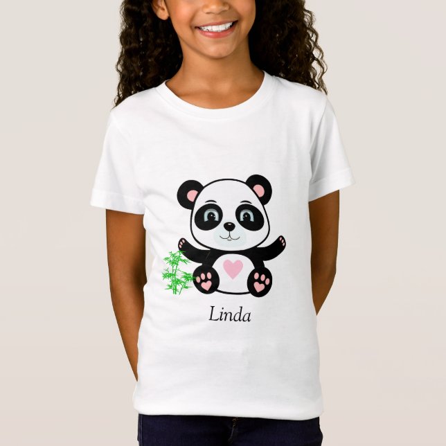 Camiseta Oso Panda Lindo y Bambú (Anverso)