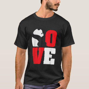Camiseta Oso Panda Panda Negro Y Blanco Amor