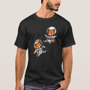Camiseta Oso Panda Rojo Astronauta Espacial Chicas Chicos C
