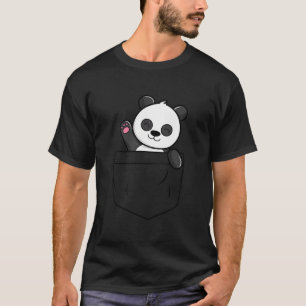 Camiseta Oso Panda Saludando En Un Bolsillo Oso Panda De Bo