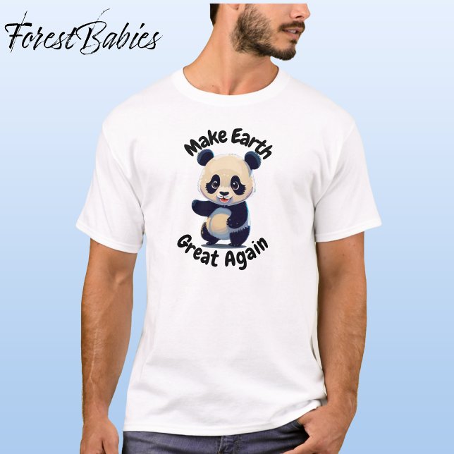 Camiseta Oso Panda, vuelve a hacer grande a la Tierra, anim (Cute Panda Bear, Wild Woodland Animal, Make Earth Great Again T-shirt 🐼)