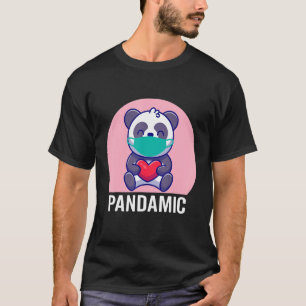 Camiseta Oso Pandámico Con Máscara Pandemia Panda Corazón R