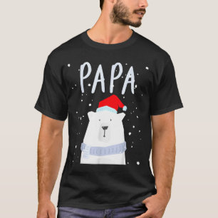 Camiseta Oso Papá Divertido Sombrero de Navidad Santo Parej