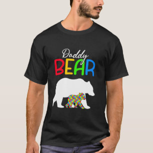 Camiseta Oso Papá Lindo Conciencia del Autismo Familia Auti