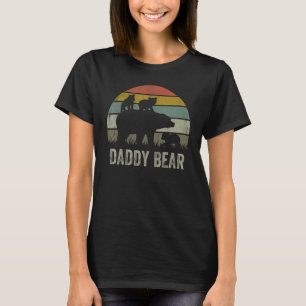 Camiseta Oso Papá  Papá Familia Cub 3 Niños Día del Padre