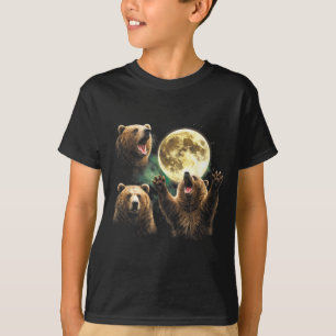Camiseta Oso Pardo Aullando a la Luna Vintage 90s