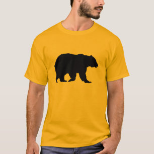 Camiseta Oso Pardo Caminando Silueta Negra