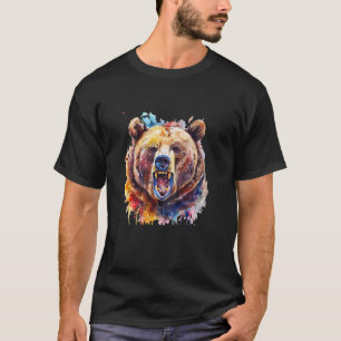 Camiseta Oso Pardo Con Acuarelas Oso Pardo