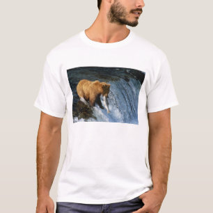 Camiseta Oso pardo de Alaska atrapando salmón en Brooks