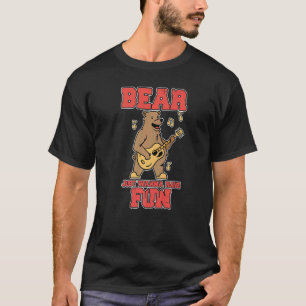Camiseta Oso Pardo Diversión Cantando Cantante Guitarra Mús