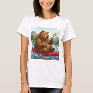 Camiseta Oso Pardo Divertido en Cayo de Dibujos Animados