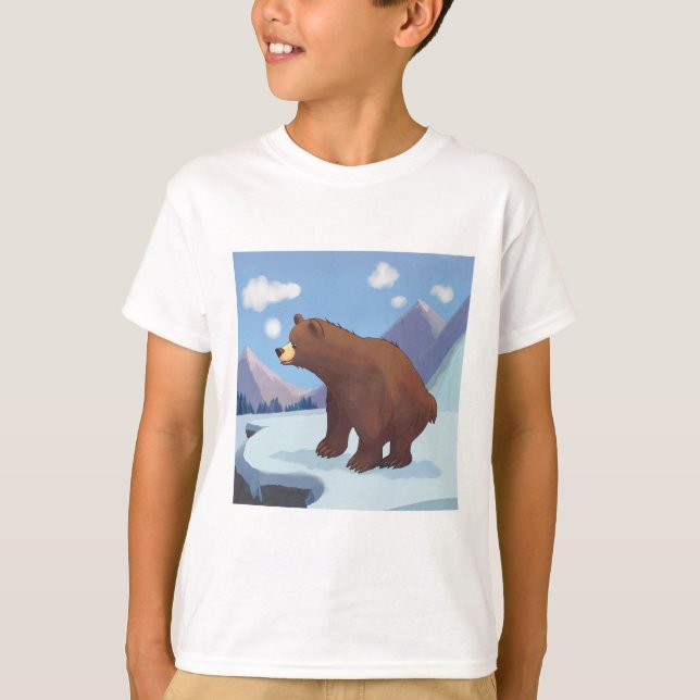 Camiseta Oso pardo en las montañas (Anverso)