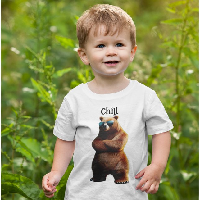 Camiseta Oso Pardo Fresco con Gafas de Sol (Subido por el creador)