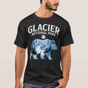 Camiseta Oso Pardo Glaciar Retro Parque Nacional Glaciar