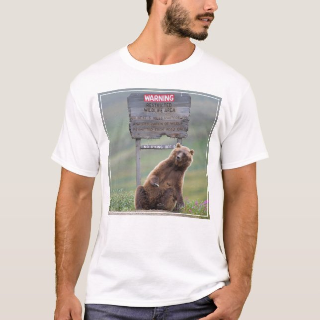 Camiseta Oso Pardo Juega Con Señal (Anverso)