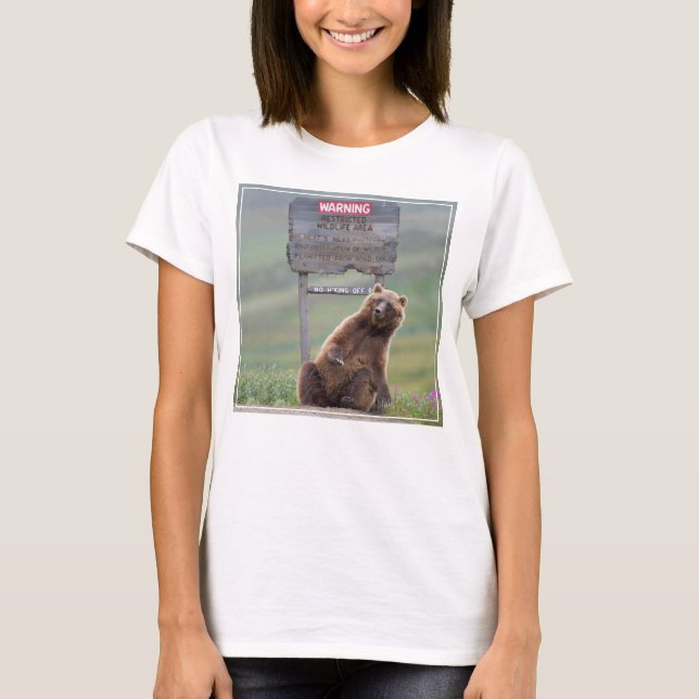 Camiseta Oso Pardo Juega Con Señal (Anverso)