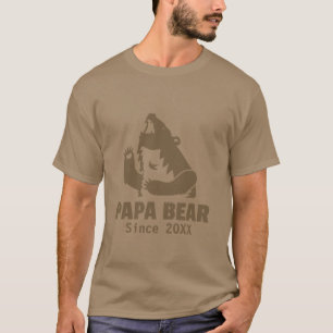 Camiseta Oso Pardo Papá Desde el Año de la Paternidad Para