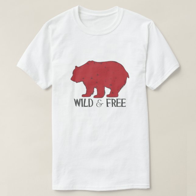 Camiseta Oso pardo salvaje y libre (Diseño del anverso)