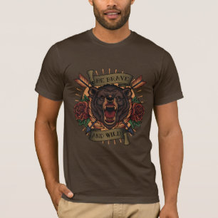 Camiseta Oso Pardo Sé Valiente y Salvaje