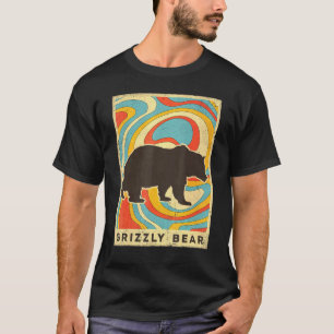 Camiseta Oso Pardo Vintage Animal Estilo Retro