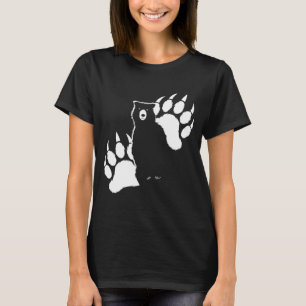 Camiseta Oso pardo y huellas Diseño gráfico