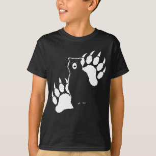 Camiseta Oso pardo y huellas Diseño gráfico