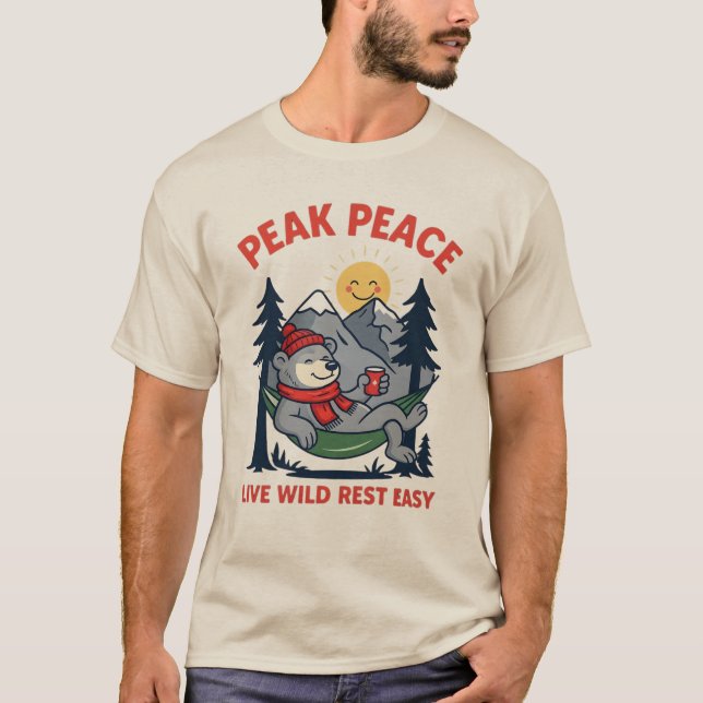 Camiseta Oso Peak Peace en hamaca Camping (Anverso)