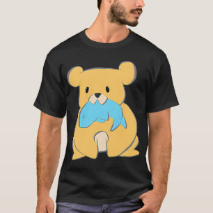 Camiseta Oso pequeño lindo con pescado