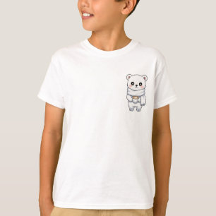 Camiseta Oso Polar Acogedor Bebiendo Cacao Caliente Niños