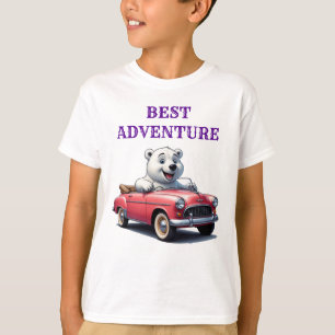 Camiseta Oso Polar Adorable Paseo en Coche Antiguo