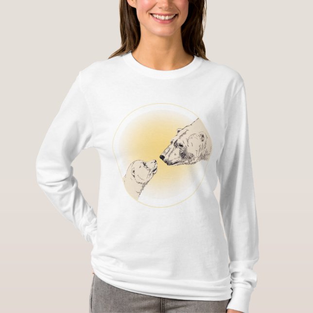 Camiseta Oso Polar Arte Hoodie Madre y Bear Hoodie (Anverso)