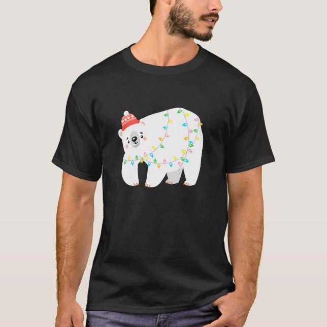 Camiseta Oso Polar Ártico Cutáneo Ilustra Navidades de árbo (Anverso)