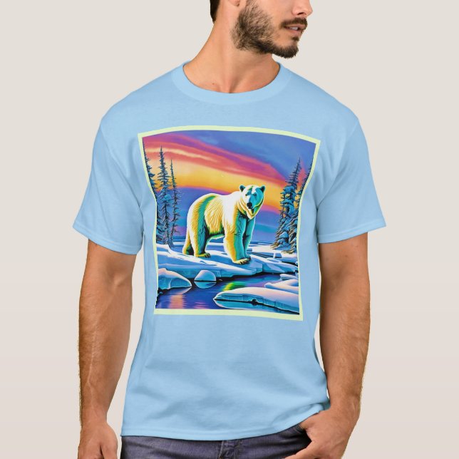 Camiseta Oso Polar Ártico Salvaje de Nieve (Anverso)