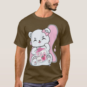 Camiseta Oso Polar Boba Fresa Leche Té Cute Anime Kaw