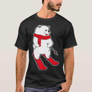 Camiseta Oso polar como esquiador con esquí
