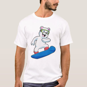 Camiseta Oso polar como snowboard con Snowboard