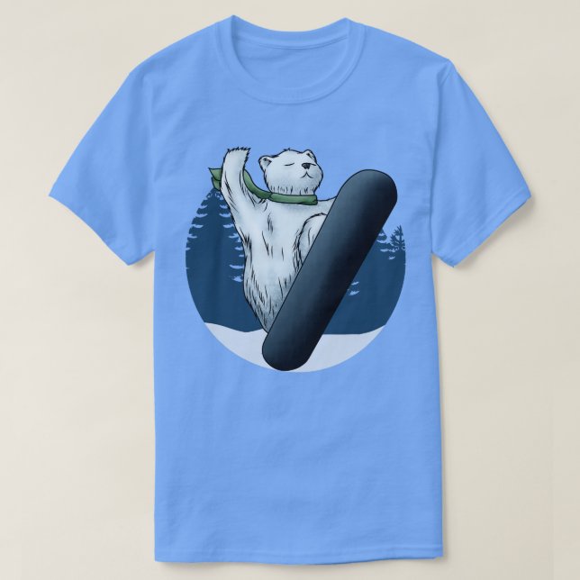 Camiseta Oso polar como snowboard con Snowboard 2 (Diseño del anverso)