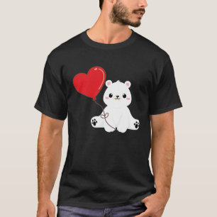 Camiseta Oso Polar Con Amor Día de San Valentín De Globos D