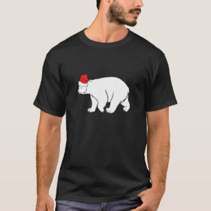 Camiseta Oso Polar Con Navidades De Invierno De Santa Hat X