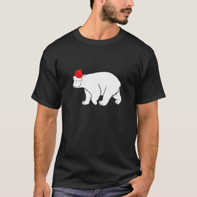 Camiseta Oso Polar Con Navidades De Invierno De Santa Hat X (Anverso)