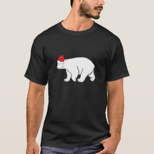 Camiseta Oso Polar Con Navidades De Invierno De Santa Hat X
