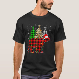 Camiseta Oso Polar Cutáneo Santa Hat Árbol de Navidad Luces
