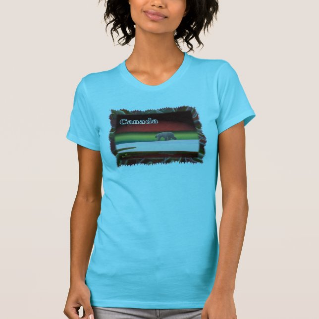 Camiseta Oso Polar de Luces Polares (Anverso)