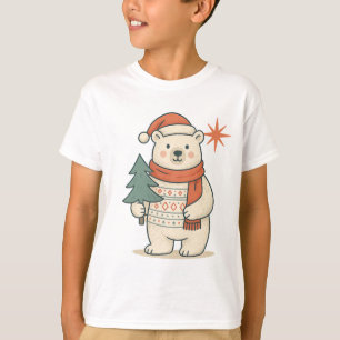 Camiseta Oso Polar de Navidad Adorable Invierno Escandina