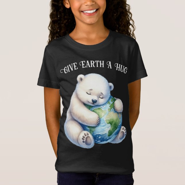 Camiseta Oso Polar del Día de la Tierra Dale a la Tierra un (Anverso)