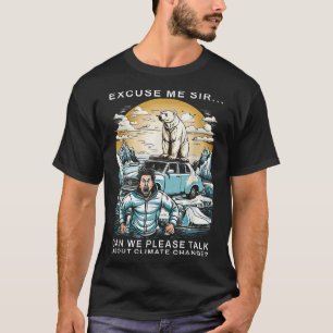 Camiseta Oso Polar Divertido Cambio Climático Protección Am