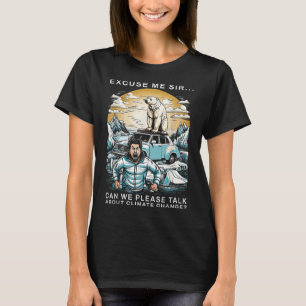 Camiseta Oso Polar Divertido Cambio Climático Protección Am