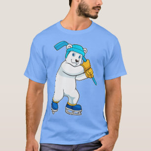 Camiseta Oso polar en hockey sobre hielo con bastón de hock