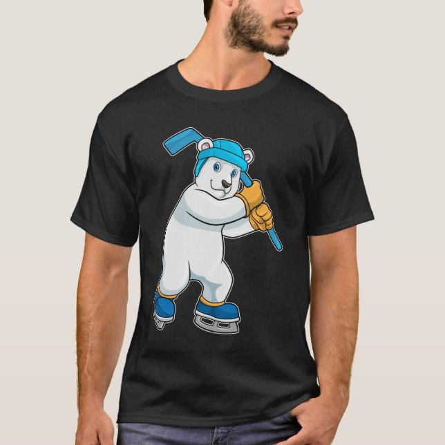 Camiseta Oso polar en hockey sobre hielo con palo (Anverso)