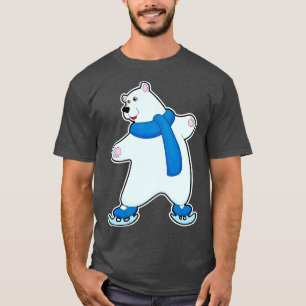 Camiseta Oso polar en patinaje sobre hielo con bufanda